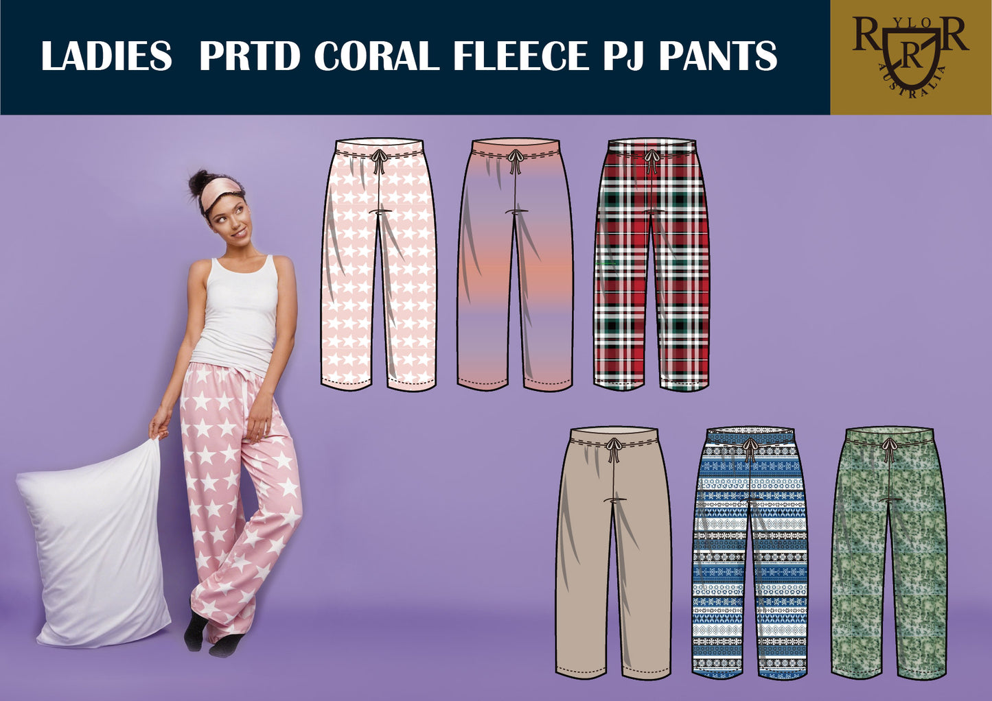 Womens Coral Fleece Pyjama Pants - Carton of 24