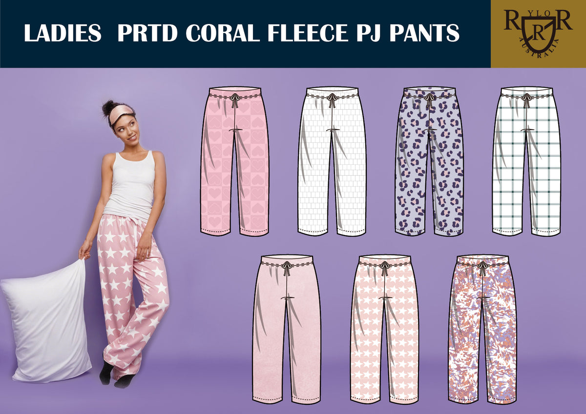 Womens Coral Fleece Pyjama Pants - Carton of 24