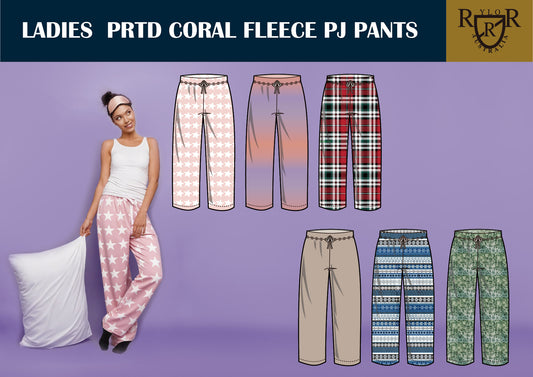 Womens Coral Fleece Pyjama Pants - Carton of 24