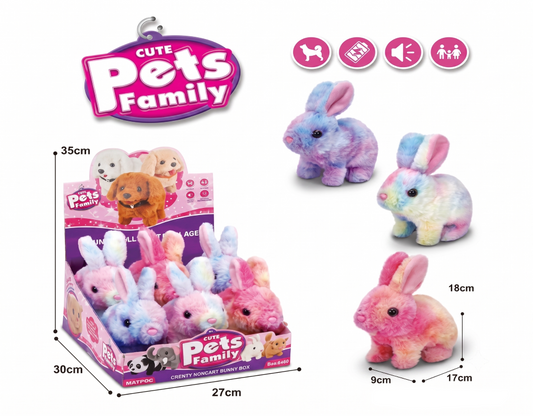 Rainbow Hopping Bunnies in 6 Piece Display