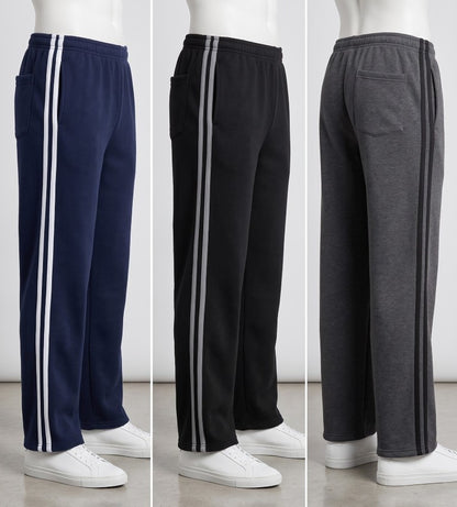 Mens Fleece Track Pants with Open Hem - Carton of 24