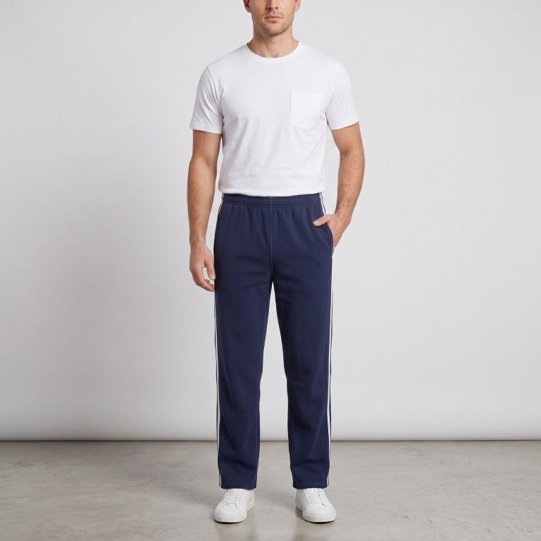 Mens Fleece Track Pants with Open Hem - Carton of 24